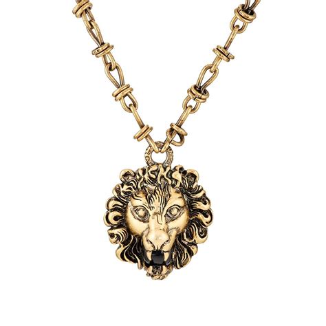 gucci lion|gucci lion head necklace.